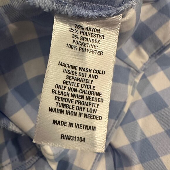 KIM ROGERS WOMENS BLUE & WHITE PLAID SKORT 16 - Picture 8 of 9